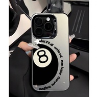 1pc Minimalist 8-Ball Pool Design Phone Case, Matte Anti-Drop Camera Protection Cover Compatible Wit
