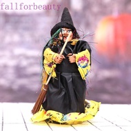 FALLFORBEAUTY Halloween Witch Ornaments, DIY Handmade Broom Witch Figurines, Color Random With Broom