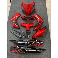 LC135 V1 HLD Body Covet Set Sticker Siap Tampal Merah Purba