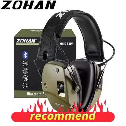 ZOHAN Bluetooth Hearing Protection Headphones Electronic Shooting Earmuffs Noise Reduction Ear Muff 
