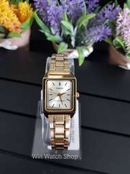 นาฬิกา CASIO รุ่น LTP-V007G-9E  นาฬิกาผู้หญิง สายสแตนเลสสีทอง หน้าปัดสี่เหลี่ยม - มั่นใจ ของแท้ 100% รับประกันสินค้า 1 ปีเต็ม