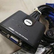 二手測試良品 ATEN CS22U 2埠帶線式/USB KVM 多電腦切換器