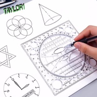 TAYLOR1 Multifunctional Drawing Ruler Arc Shape Gifts Students Measuring Ruler Multipurpose Design D