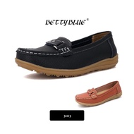 Betty Blue Black/Orange Leather Comfortable Loafers 3103