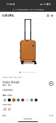 LOJEL Cubo Small 行李箱 金色