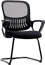 Desk Chair No Wheels, Waiting Room Chairs, Mesh Office Guest Reception Chairs with Sled Base, Ergonomic Lumbar Support and Upgraded Cushion for Conference Room