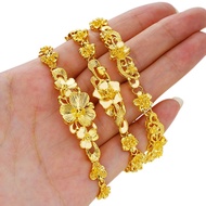 Emas Bangkok Korea Gelang Tangan Bunga Emas 24k Flower Gold Plated Bracelet READY STOCK