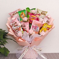 【Jam女装旗舰店】 Flower bouquet packaging bag网红棒棒糖零食花diy花束手工制作材料包装纸套装情人节生日礼物Internet celebrity lollipop sn
