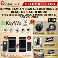 [Bundle Sales][Synchronize] Keywe Damian Fingerprint Digital Lock Bundle Deal For Gate &amp; Door + Free Installation + 1 Yr Warranty + Door Bell Viewer + Letter Box lock + 300 voucher [ SPACE GREY &amp;SATIN GOLD ]