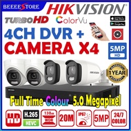 HIKVISION 4-CHANNEL 5.0MP 4CH CCTV Super HD 5MP HIK 1920P DVR+Camera Package Full Time Colour Full H