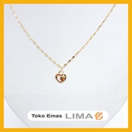 8k Yellow Light Gold Lockheart Necklace American Diamond Lima Bandung Gold Shop Fashion Gold Necklac