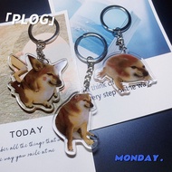 TRI Yellow dog meme keychain pikachu dog frog inanimate dog Backpack bag decoration accessory