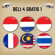 Buy 4 Get 1 Free Round Brooch Pin 4.4/5.8 mm National Flag Emblem - Hype Quality Pin Brooch Accessor