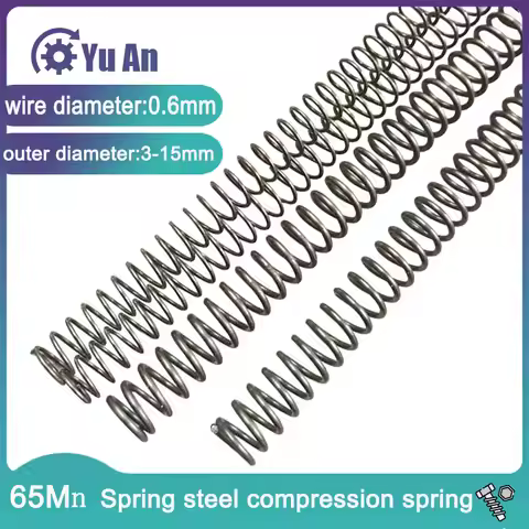 65Mn Spring Steel Compression Spring Extended Extra Long Pressure Springs Wire Diameter 0.6mm OD 3mm