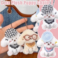 1/2Pcs Cartoon Glasses Puppy Key Chain - Cute Plush Hanging Pendant - Keyring Doll Toys - Car Key Ba