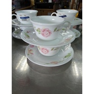 Corelle Country Rose Cup &amp; Saucer Vitralle