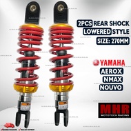 Aerox V1 V2 Nmax V1 V2 Nouvo MHR RED 2 pcs Set Rear Shock 270mm Lowered Style PLug and Play