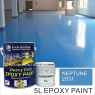 5Litre ( NEPTUNE 2031) Paint Epoxy Floor Paint Coating ( FOUR SEASONS ) 5L (Cat Lantai Simen Epoxy)