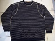 Michel.Herbelin 義大利製黑色白條紋長袖毛衣,25%cashme,75%wool,少穿極新,降價大出清