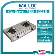 Milux Infrared Double Burner Dapur Masak Dapur Gas Stove Cooker MSS-81221R