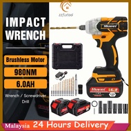 MUWEI Cordless Impact Wrench Impact Drill Brushless Motor 6.0AH Makita battery Wrench/Screwdriver Dr
