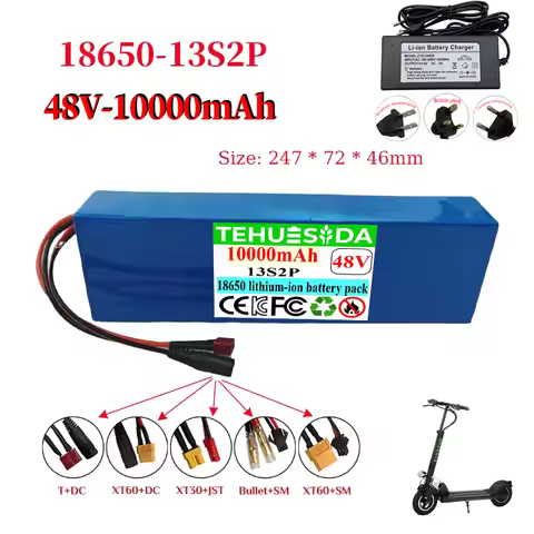 18650 lithium battery 13S2P 48V 10Ah battery pack Electric car electric motorcycle DIY battery + 54.