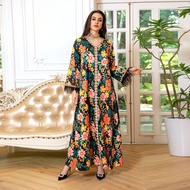 AB359 2005 Summer Cross-Border European American Clothing Fashion Long Skirt Printed Hot Diamond Cam