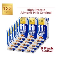 137 Degree 11 Grams High Protein Almond Original Dairy Free Milk 6x3x180ml