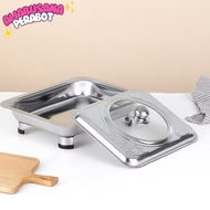 GLASS LID BUFFET CONTAINER/ STAINLESS STEL BUFFET PLACE