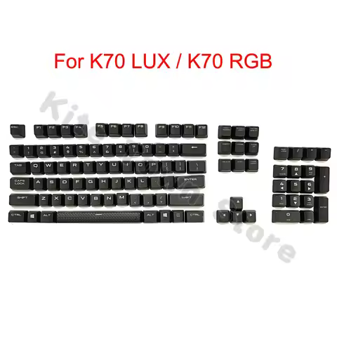 A Full Set Original Key Caps Keycaps for CORSAIR K70 LUX/K70 LUX RGB/K95 Mechanical Keyboard Black W
