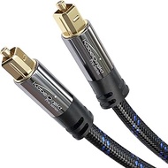 TOSLINK Cable, optical audio cable Nylon braided – 0.5m – Fibre optic lead for soundbars (digital S/