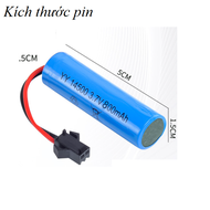 Pin 14500 3.7v 2000mah /800mah xe điều khiển pin sạc loại tròn cổng SM-2P