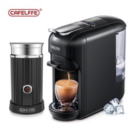 Cafelffe เครื่องชงกาแฟแคปซูลร้อนเย็นอัตโนมัติแบบ 5 อิน 1 แรงดัน 19 บาร์ เครื่องทำกาแฟเอสเปรสโซพร้อมตัวแสดงระดับบาร์ 7 ระดับ ความจุ 0.6 ลิตร สำหรับแคปซูล Nespresso รุ่น Original แคปซูล Dolce Gusto แคปซูล K-cup ESE Pod และผงกาแฟบด