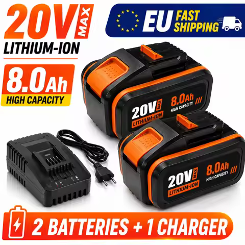 20V 8.0Ah Li-ion Replacement Battery Compatible with Worx WA3551 WA3553 WA3572 WX390 WX176 WX166.4 W