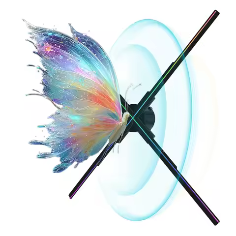 P45 Newest 3D Hologram Fan Led Sign 3D Hologram Fan for Business Store Advertising Support Splicing 
