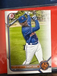 MLB 2022 Topps Bowman Baseball Card - New York Mets 紐約大都會隊 外野手 Simon Juan棒球卡 球員卡