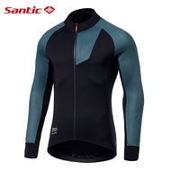 Santic Men Cycling Jacket Jersey Winter Windproof Fleece Thermal Long Sleeve Sports Bike Bicycle Coat