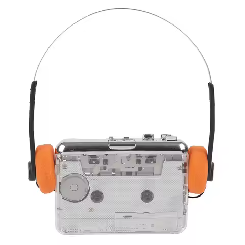 B04C-TON010B Transparent USB Cassette Player Tape Recorder To MP3 Music Player For Capturing Audio T