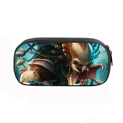 4PCS Set 3D Aliens vs Predator Print School Backpack ,Shoulder Bags ,Pencil Case for Grade 1-3,Large