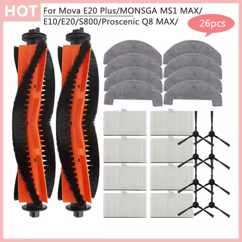 Proscenic Q8 MAX Ultenic T10 Lite Main side brush rag filter For Dreame Mova E20 Plus E10 E20 S800 M