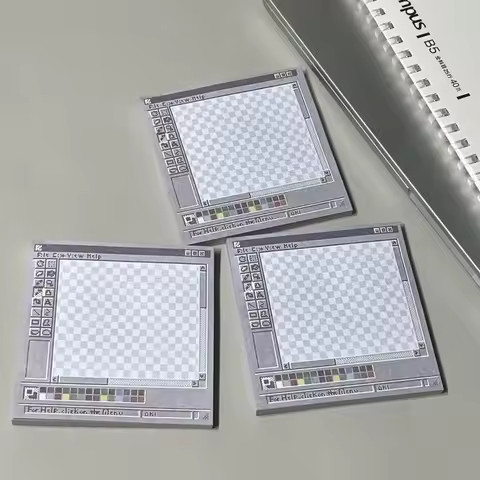 Retro Computer Drawing Board Shape Sticky Memo Pad Aesthetic Square NotePad Memo Pad Paper for Stude