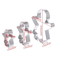 ❤❤ 3pcs Gingerbread Man Boy Girl Fondant Pastry Baking Biscuit Cookie Cutter