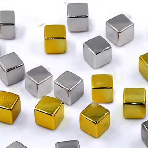 100Pcs/Set Gold Solid Square Corner Crystal Dice Chess Piece Right Angle Sieve Cube For Puzzle Game 