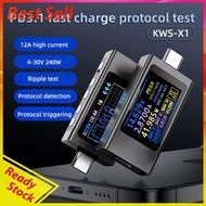 Type-C Current and Voltage Monitor DC 4-30V 0-12A Power Meter Tester Cell Phone Charging Tester for 