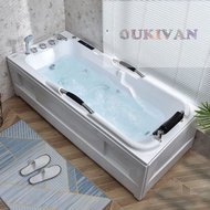 Relaxing Whirlpool Jacuzzi Bath Tub Relaxing Massage Acrylic With Handle LED Panel Rectangle Bath Tub Tab Mandi