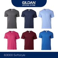 Gildan Softstyle 100% Cotton Unisex Plain T-Shirt 63000 Round Neck Baju Kosong - Charcoal / Navy / Carolina Blue / Heliconia Pink / Maroon / Sapphire - Gildan Official Store