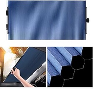 Retractable Windshield Sun Shade for Car, Cordless Cellular Sun Visor Protector Blocks 99% UV Rays t