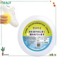 TEALY White Shoe Cleaner, Easily Removes Black Edges White Color Shoes Cleaning Cream, Portable Stain Removal No Need To Wash Strong Cleaning Power Shoe Cleaner Kit Shoes