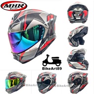 MHR FU935 Full Face Helmet Grey Red Double Visor Flip Up Y16 Y15 SYM NINJA Z250 R1 R15M R15 R25 MT25