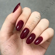 MERAH JovyArt | ️ Classic Maroon - Handmade Press on Nails | False Nails | Fake nails | False nails 
